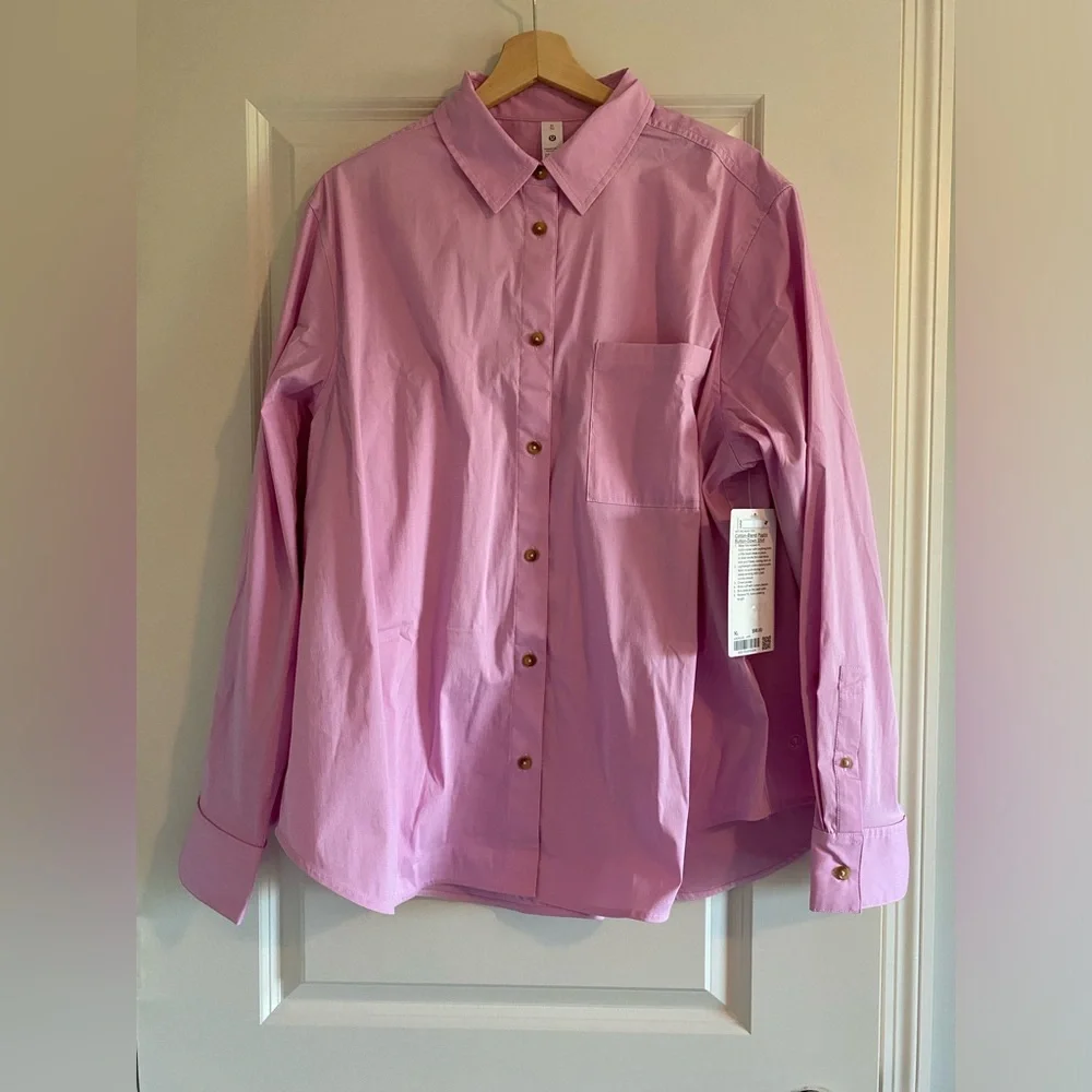 Lululemon Relaxed-Fit Poplin Button Down Shirt vitapink VITP size XL NWT